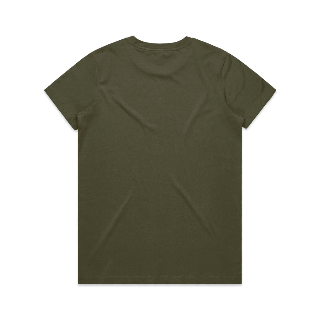 Ascolour Wos Maple Tee 4001 Maple Tee Army Back - Custom Printed - Print Blanc