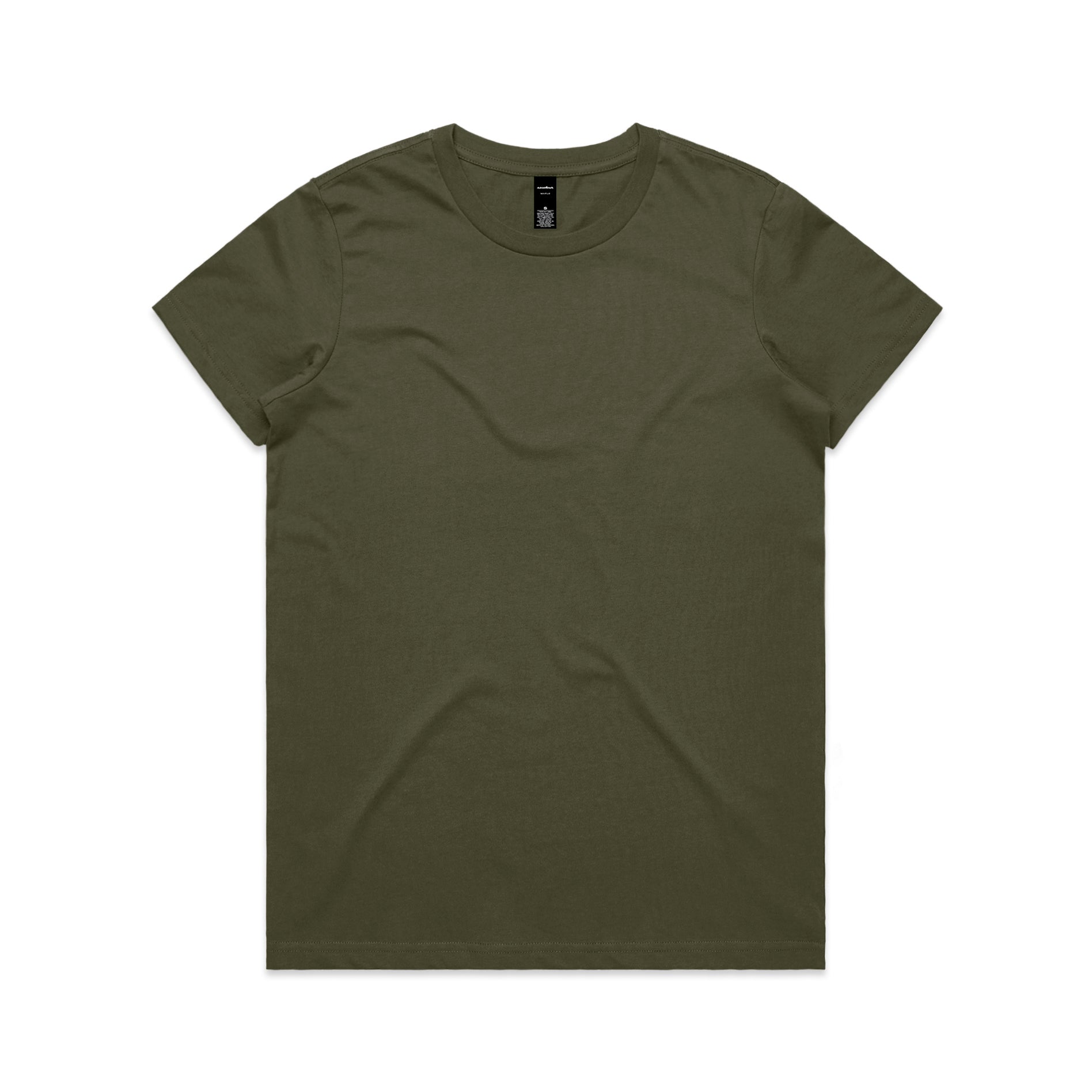 Ascolour Wos Maple Tee 4001 Maple Tee Army Front - Custom Printed - Print Blanc