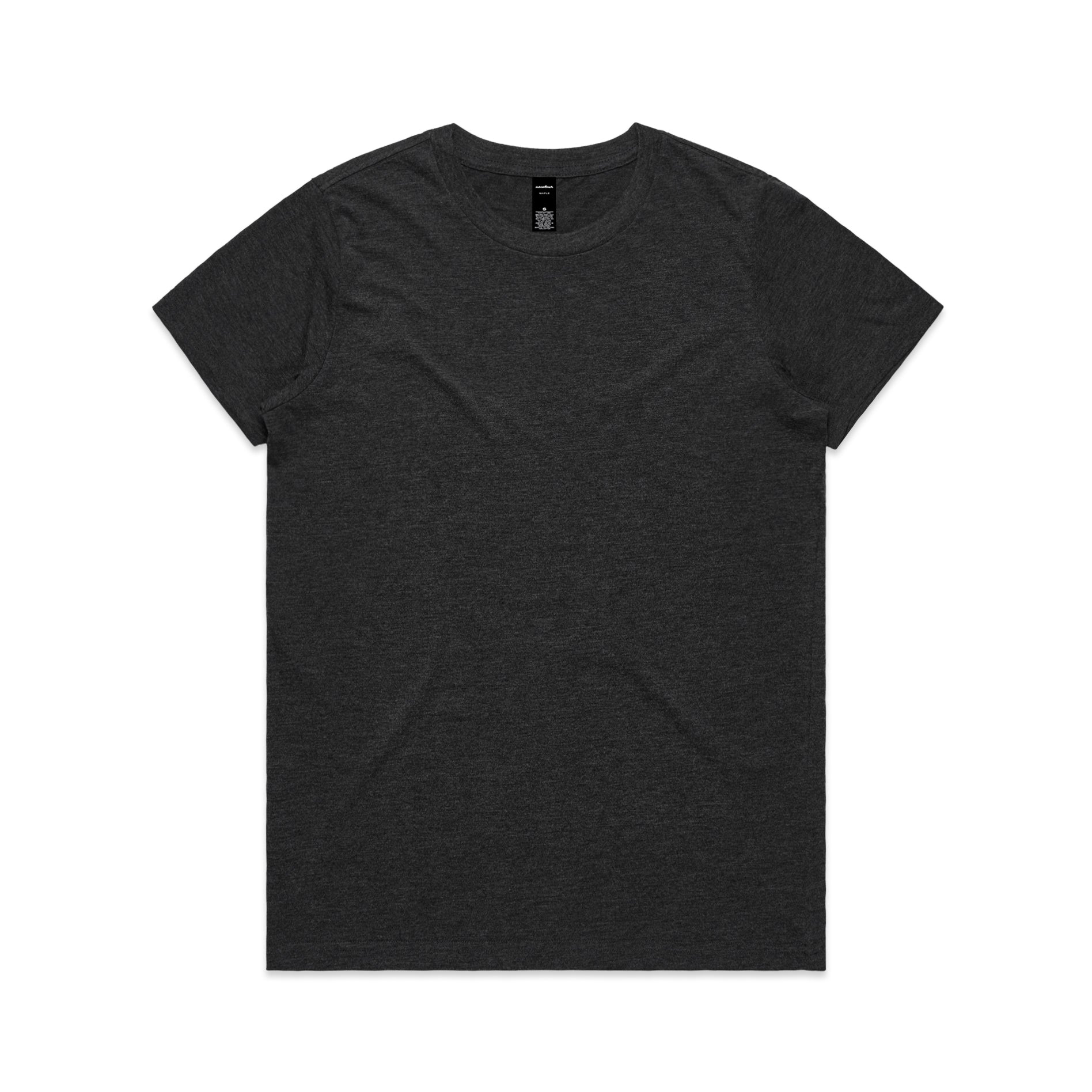 Ascolour Wos Maple Tee 4001 Maple Tee Asphalt Marle Front - Custom Printed - Print Blanc