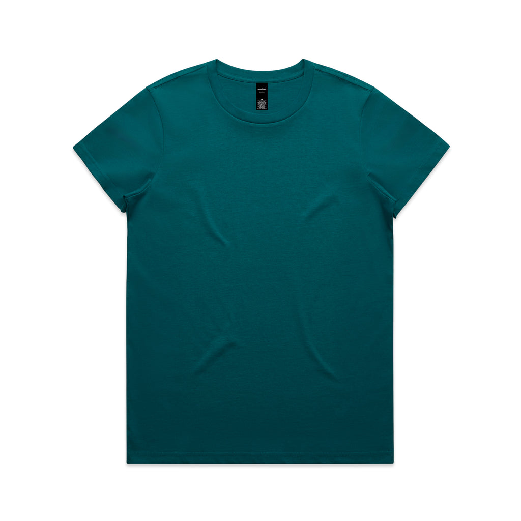 Ascolour Wos Maple Tee 4001 Maple Tee Atlantic Front - Custom Printed - Print Blanc