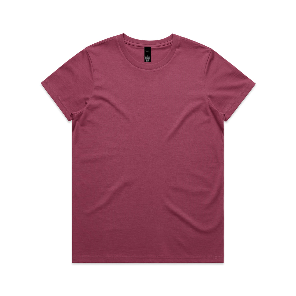 Ascolour Wos Maple Tee 4001 Maple Tee Berry Front - Custom Printed - Print Blanc
