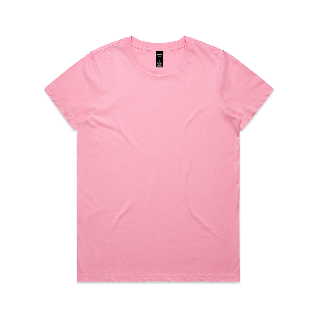 Ascolour Wos Maple Tee 4001 Maple Tee Bubblegum Front - Custom Printed - Print Blanc