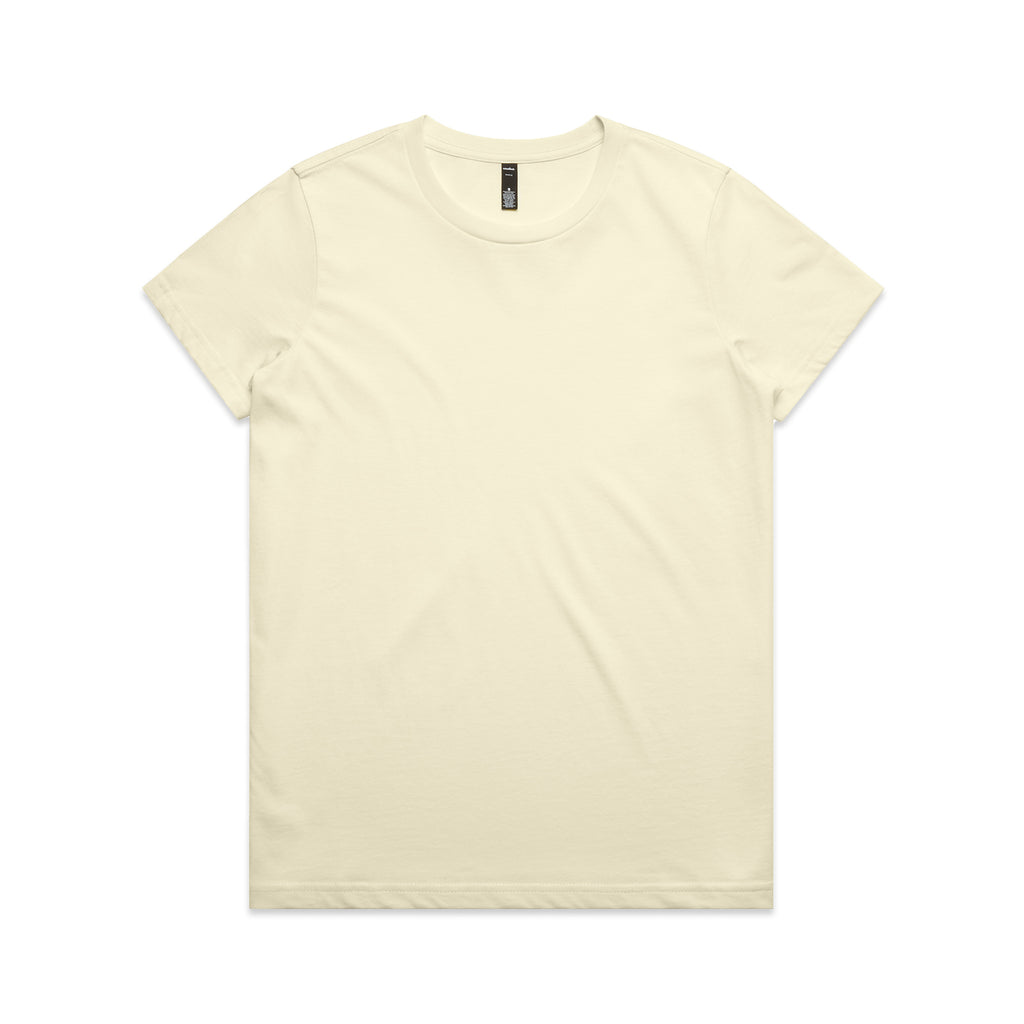 Ascolour Wos Maple Tee 4001 Maple Tee Butter Front - Custom Printed - Print Blanc
