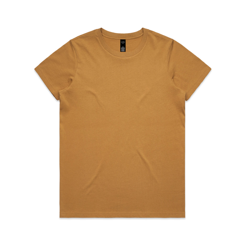 Ascolour Wos Maple Tee 4001 Maple Tee Camel Front - Custom Printed - Print Blanc