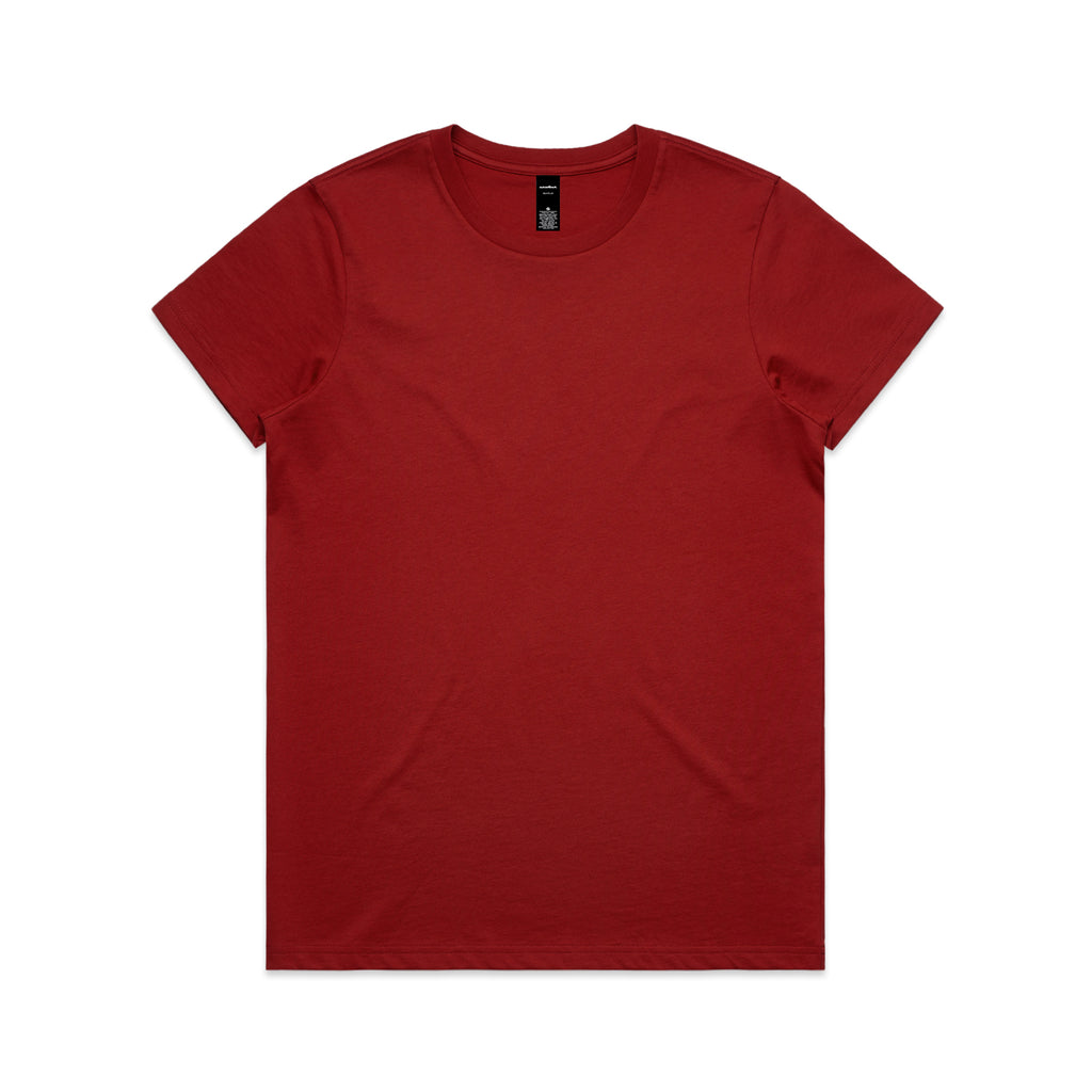 Ascolour Wos Maple Tee 4001 Maple Tee Cardinal Front - Custom Printed - Print Blanc