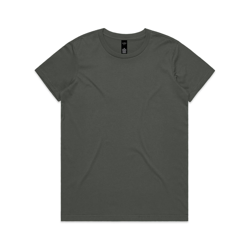 Ascolour Wos Maple Tee 4001 Maple Tee Charcoal Front - Custom Printed - Print Blanc