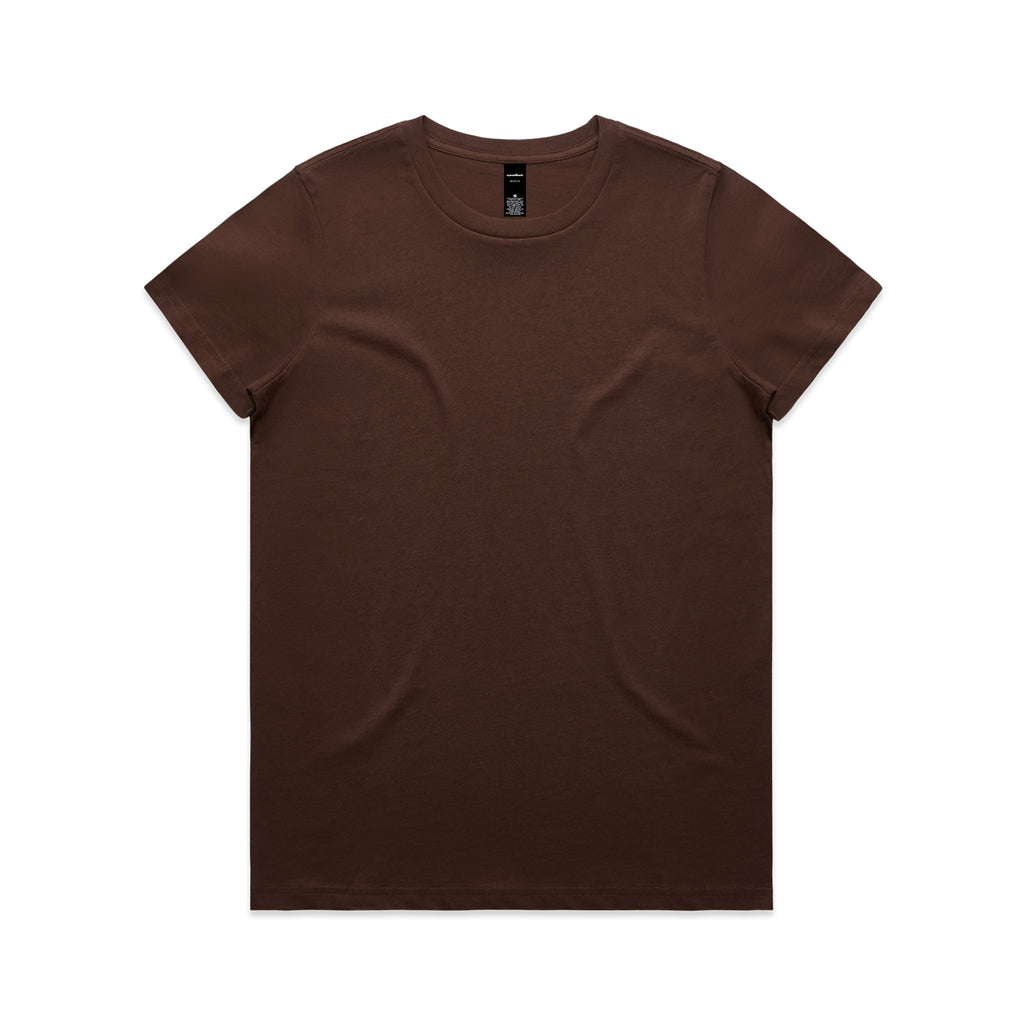 Ascolour Wos Maple Tee 4001 Maple Tee Chestnut Front - Custom Printed - Print Blanc