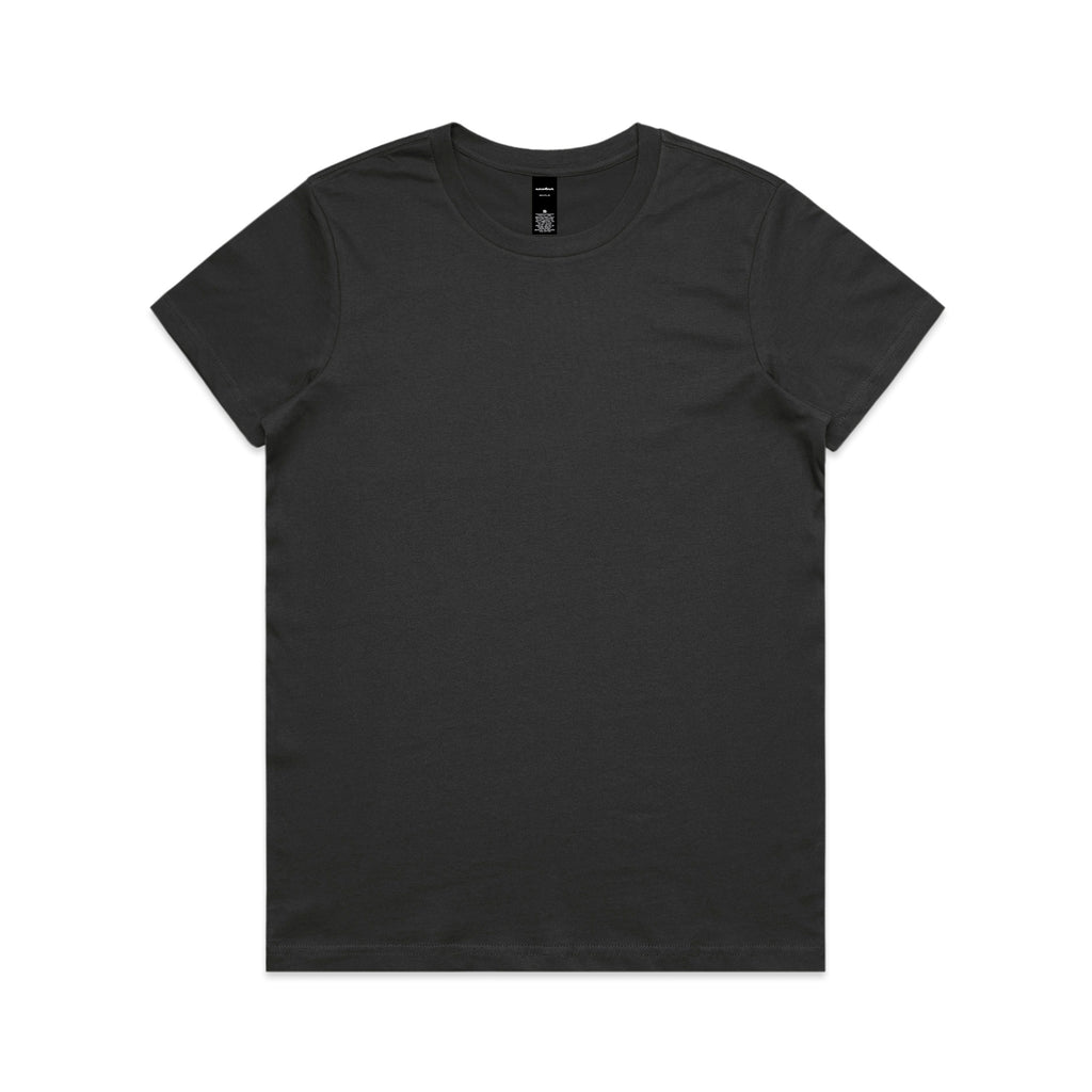 Ascolour Wos Maple Tee 4001 Maple Tee Coal Front - Custom Printed - Print Blanc