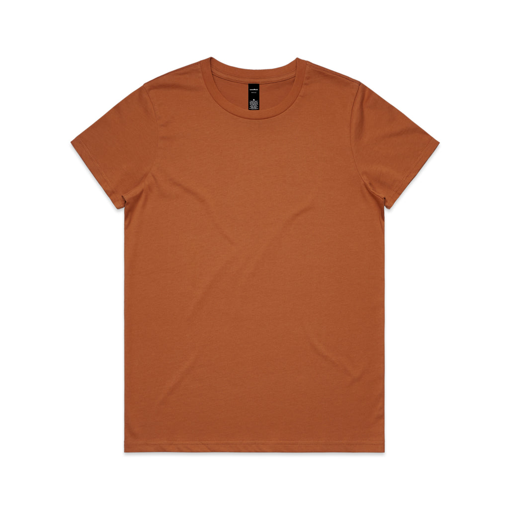 Ascolour Wos Maple Tee 4001 Maple Tee Copper Front - Custom Printed - Print Blanc