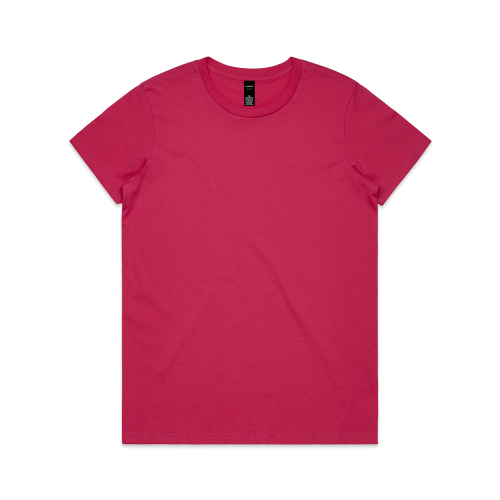 Ascolour Wos Maple Tee 4001 Maple Tee Fuchsia Front - Custom Printed - Print Blanc