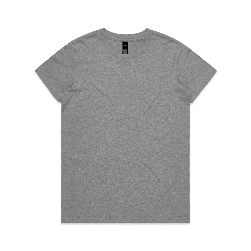 Ascolour Wos Maple Tee 4001 Maple Tee Grey Marle Front - Custom Printed - Print Blanc