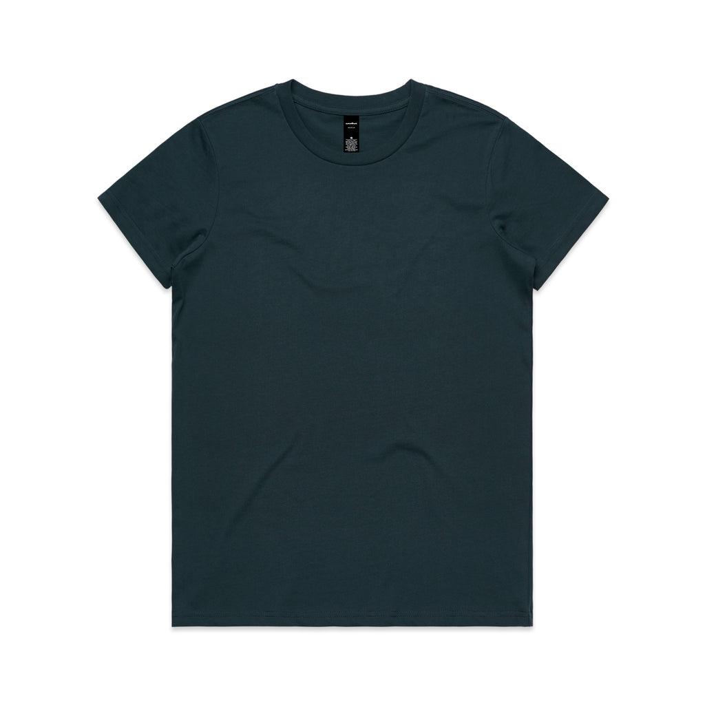 Ascolour Wos Maple Tee 4001 Maple Tee Indigo Front - Custom Printed - Print Blanc