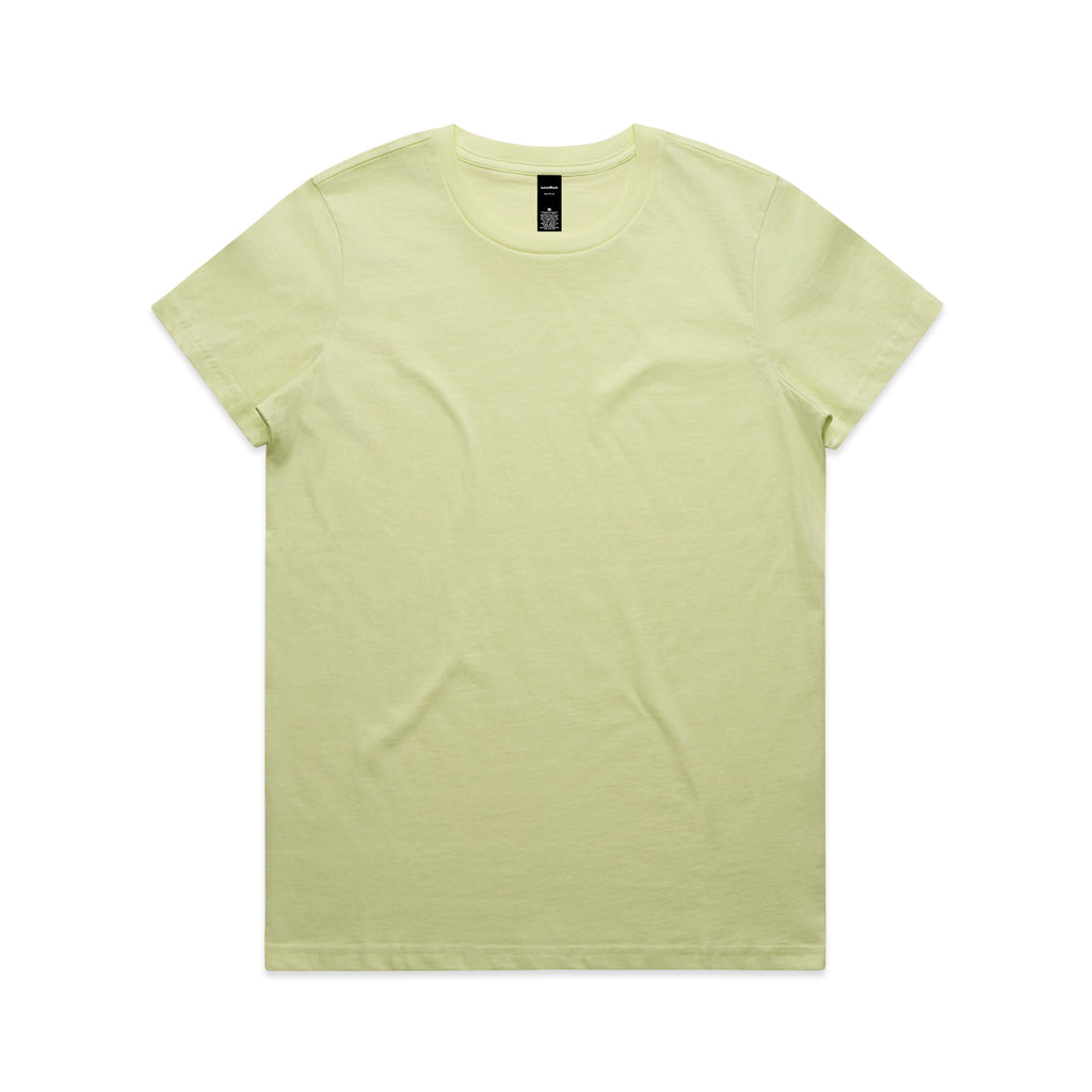 Ascolour Wos Maple Tee 4001 Maple Tee Lime Front - Custom Printed - Print Blanc