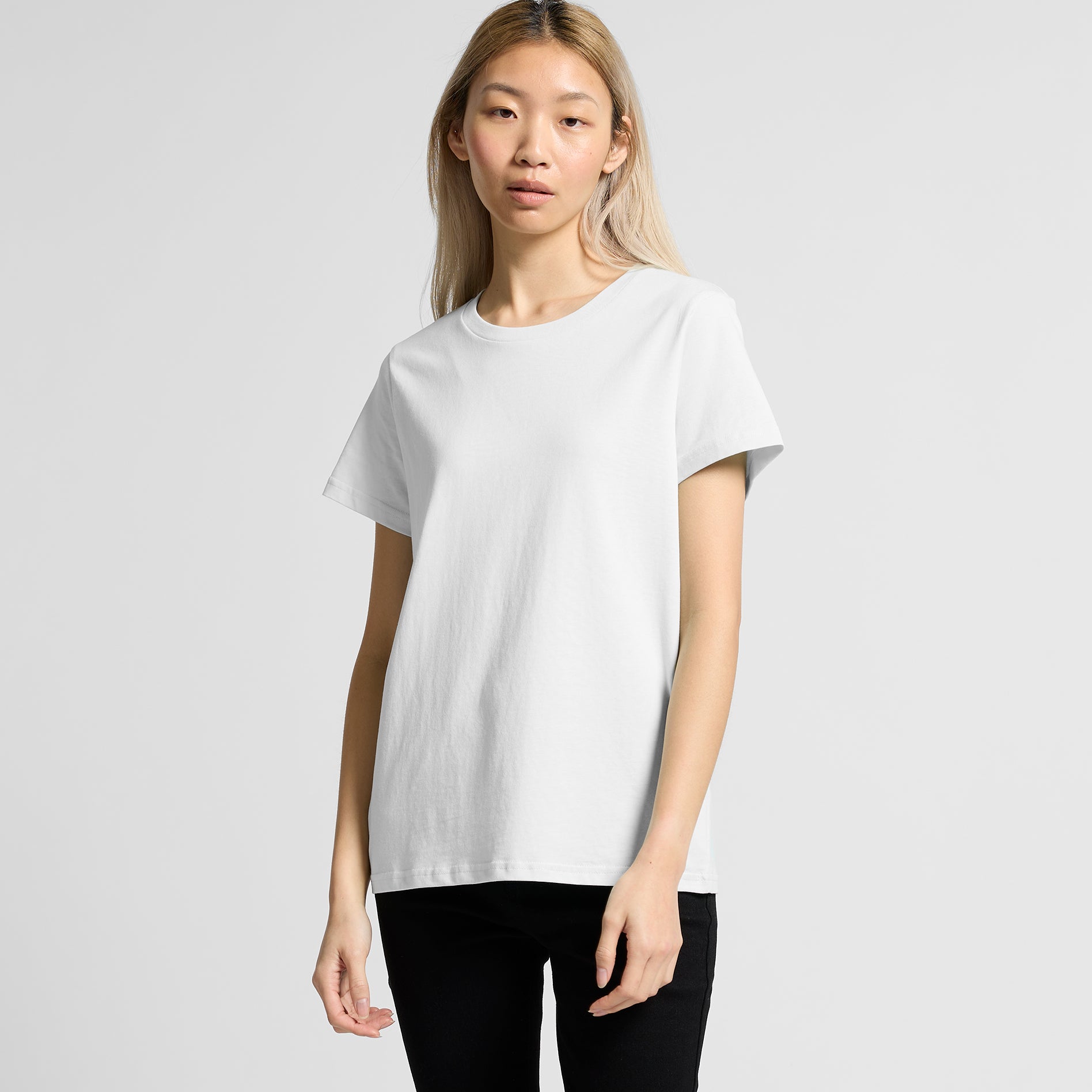 Ascolour Wos Maple Tee 4001 Maple Tee Loose Front - Custom Printed - Print Blanc