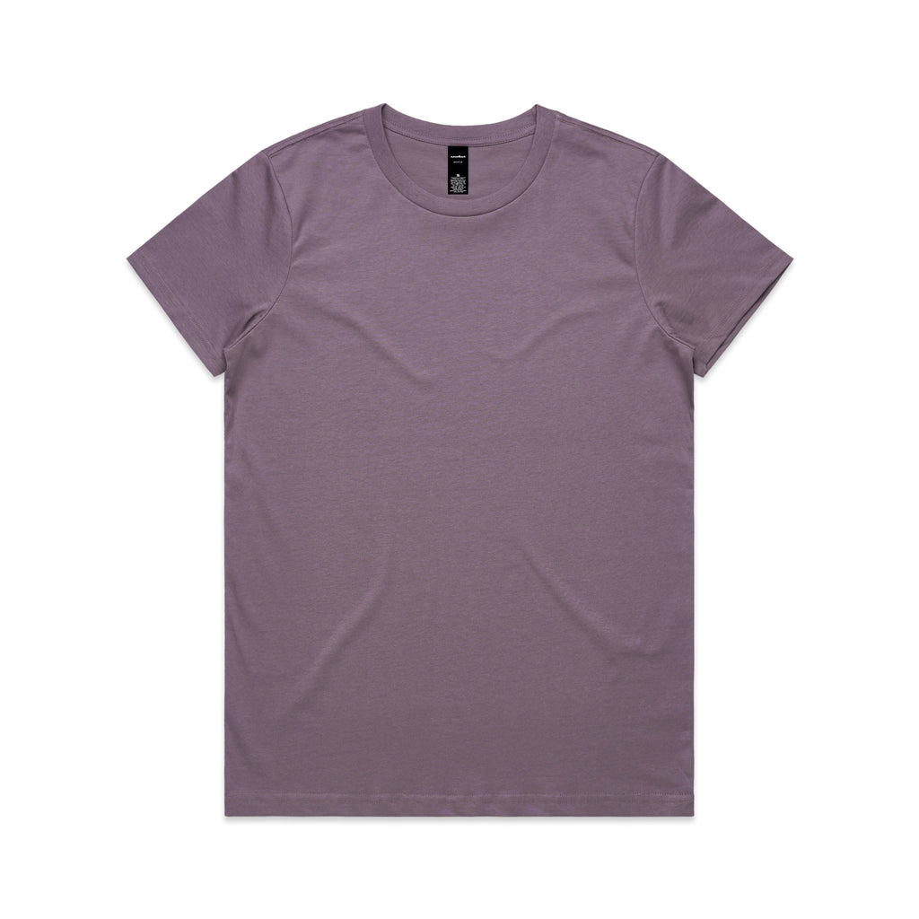 Ascolour Wos Maple Tee 4001 Maple Tee Mauve Front - Custom Printed - Print Blanc