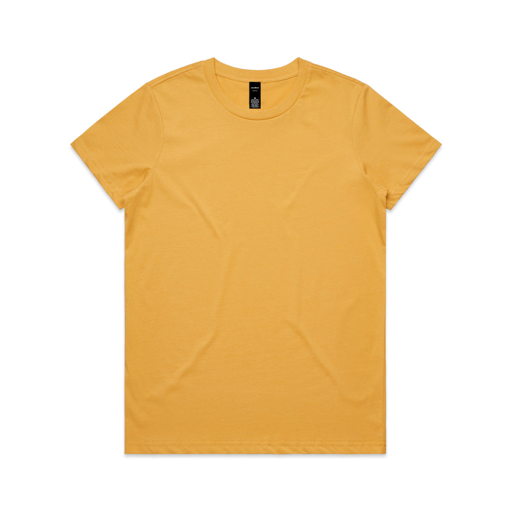 Ascolour Wos Maple Tee 4001 Maple Tee Mustard Front - Custom Printed - Print Blanc