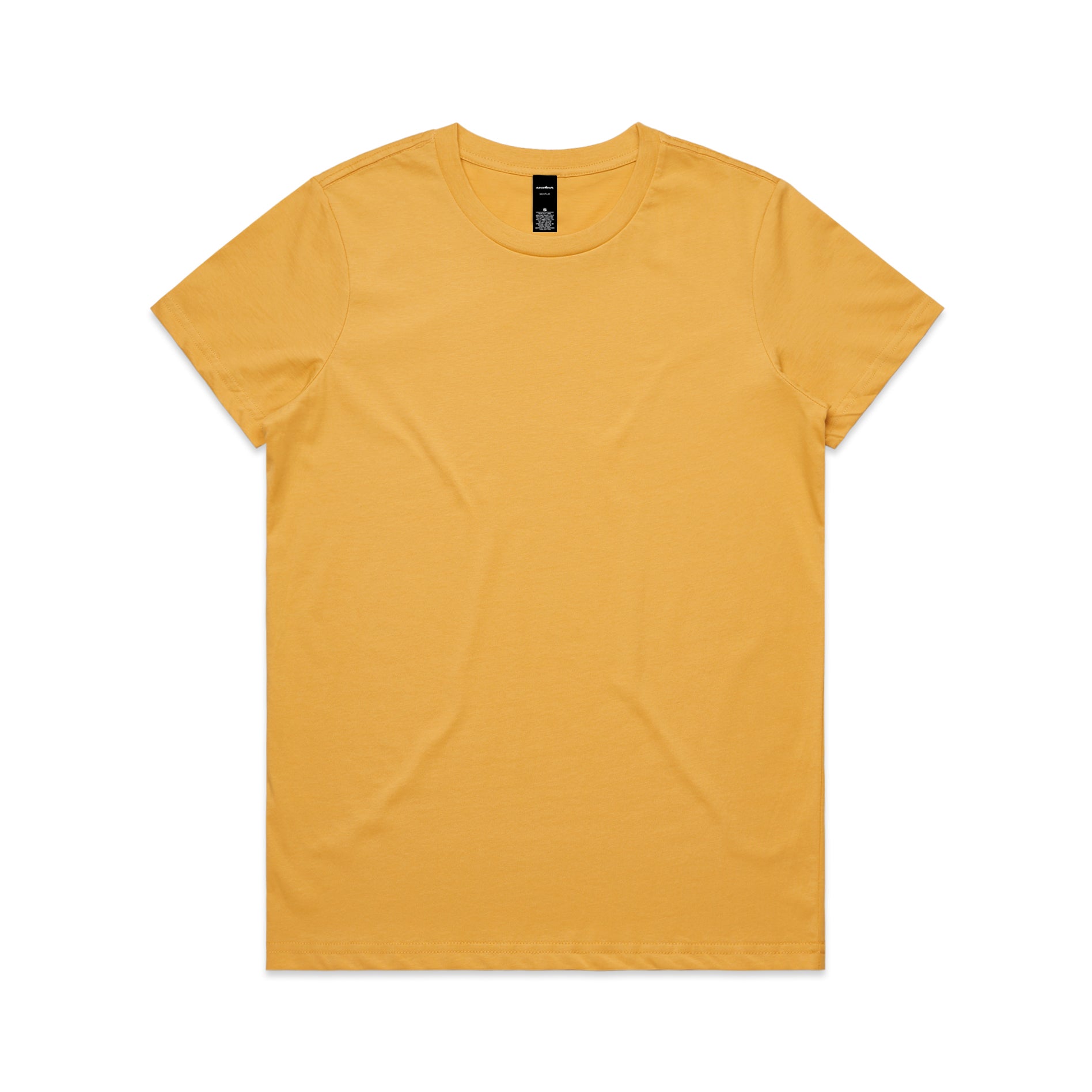 Ascolour Wos Maple Tee 4001 Maple Tee Mustard Front - Custom Printed - Print Blanc