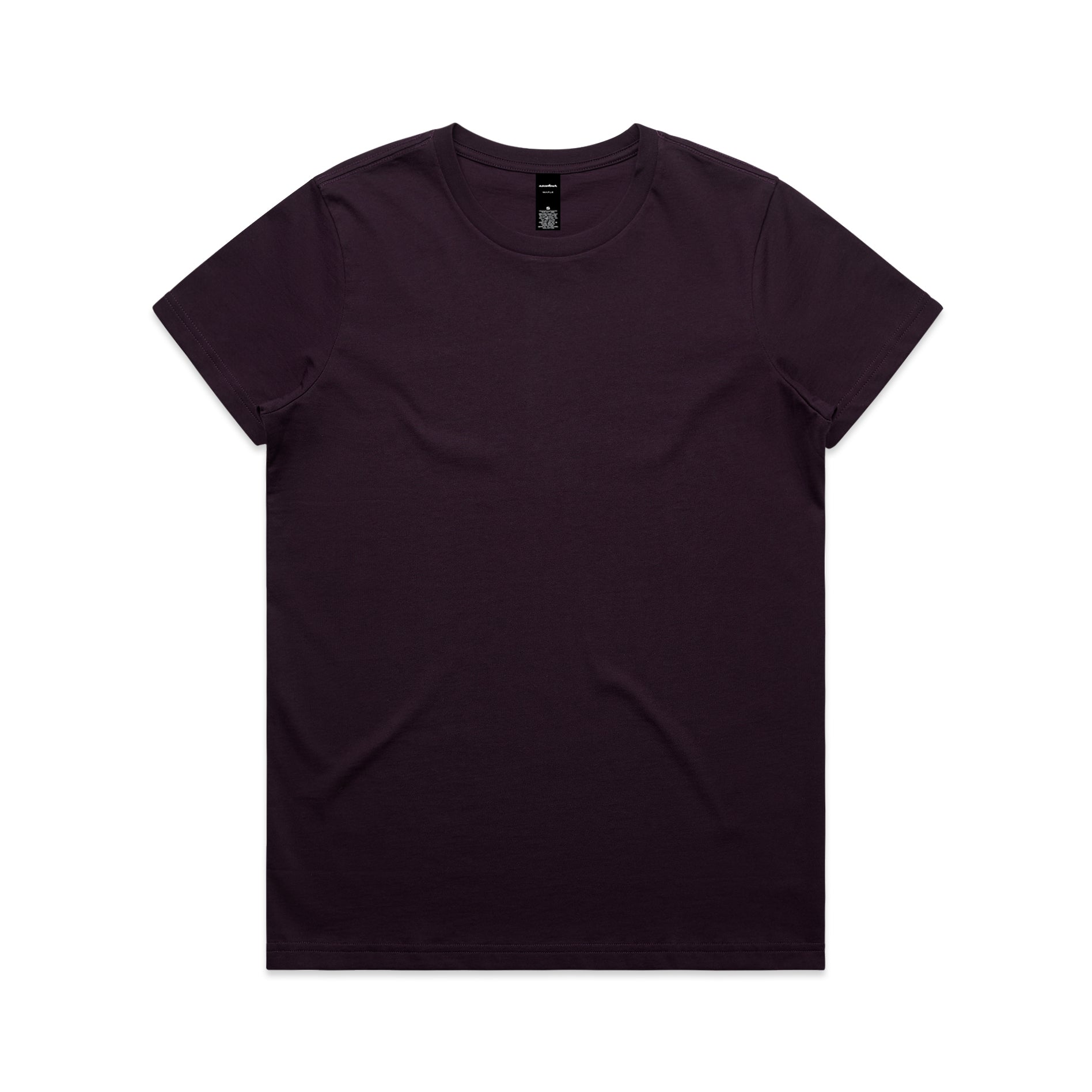 Ascolour Wos Maple Tee 4001 Maple Tee Plum Front - Custom Printed - Print Blanc