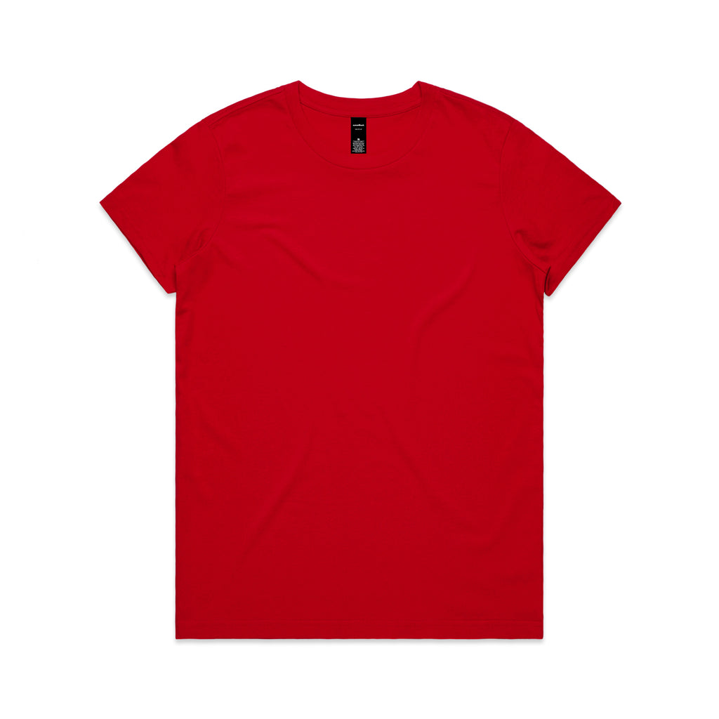 Ascolour Wos Maple Tee 4001 Maple Tee Red Front - Custom Printed - Print Blanc