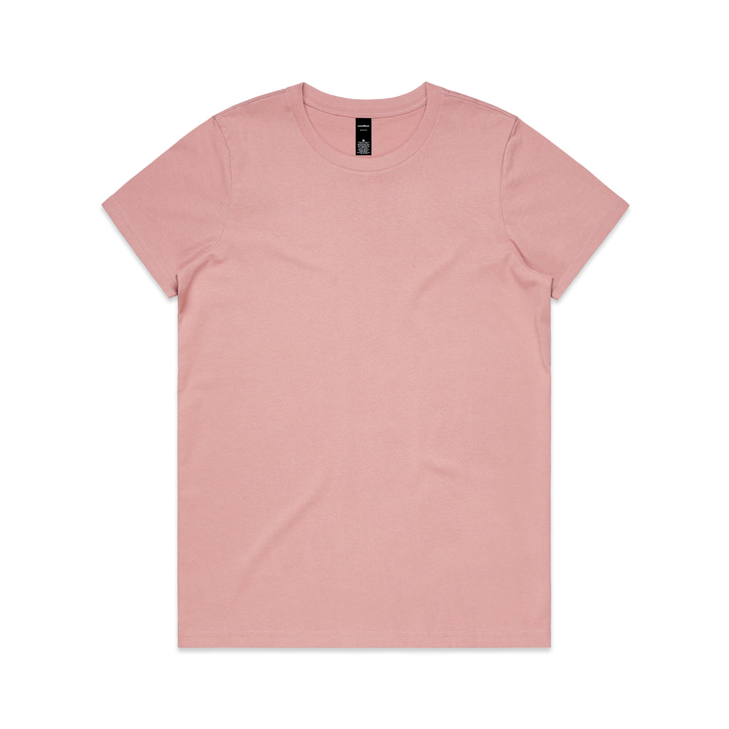 Ascolour Wos Maple Tee 4001 Maple Tee Rose Front - Custom Printed - Print Blanc