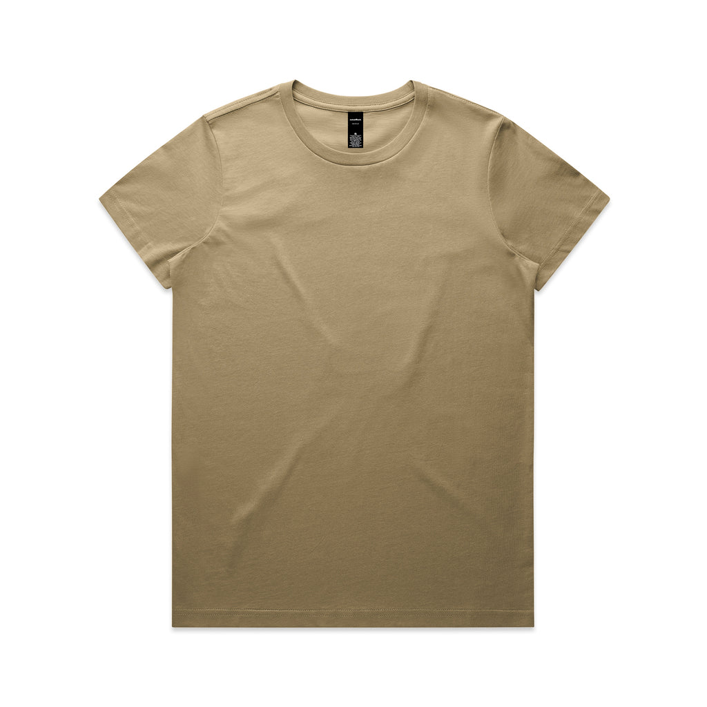 Ascolour Wos Maple Tee 4001 Maple Tee Sand Front - Custom Printed - Print Blanc
