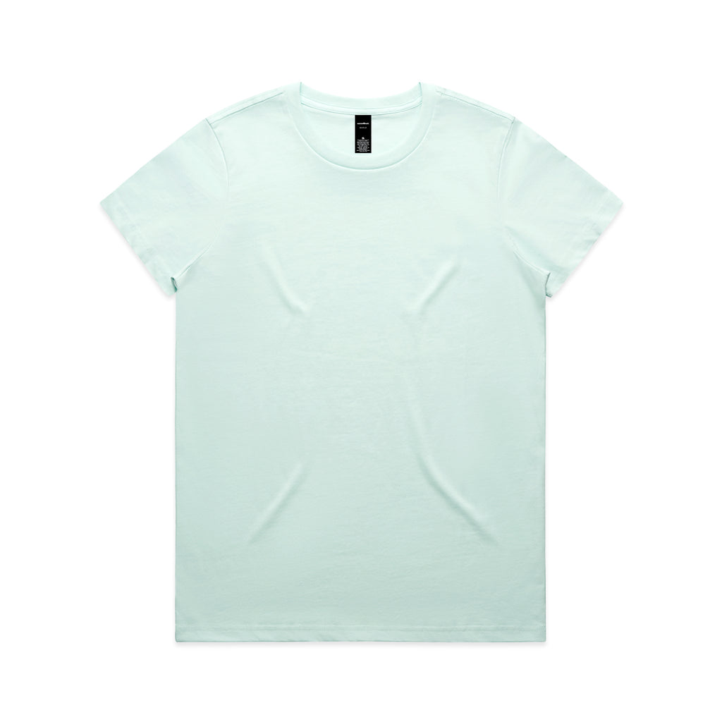 Ascolour Wos Maple Tee 4001 Maple Tee Seafoam Front - Custom Printed - Print Blanc