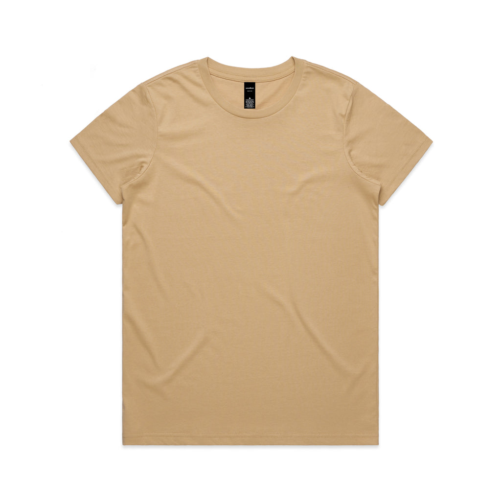 Ascolour Wos Maple Tee 4001 Maple Tee Tan Front - Custom Printed - Print Blanc