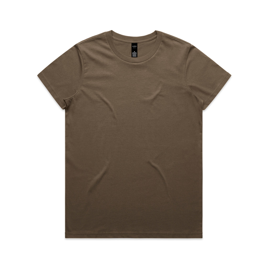 Ascolour Wos Maple Tee 4001 Maple Tee Walnut Front - Custom Printed - Print Blanc