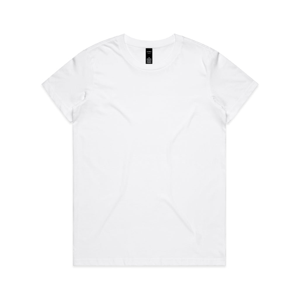 Ascolour Wos Maple Tee 4001 Maple Tee White Front - Custom Printed - Print Blanc