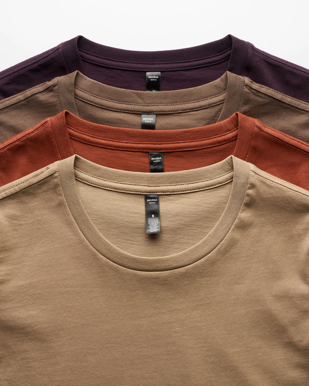 Ascolour Wos Maple Tee 4001 Stacked Flatlay Flat - Custom Printed - Print Blanc