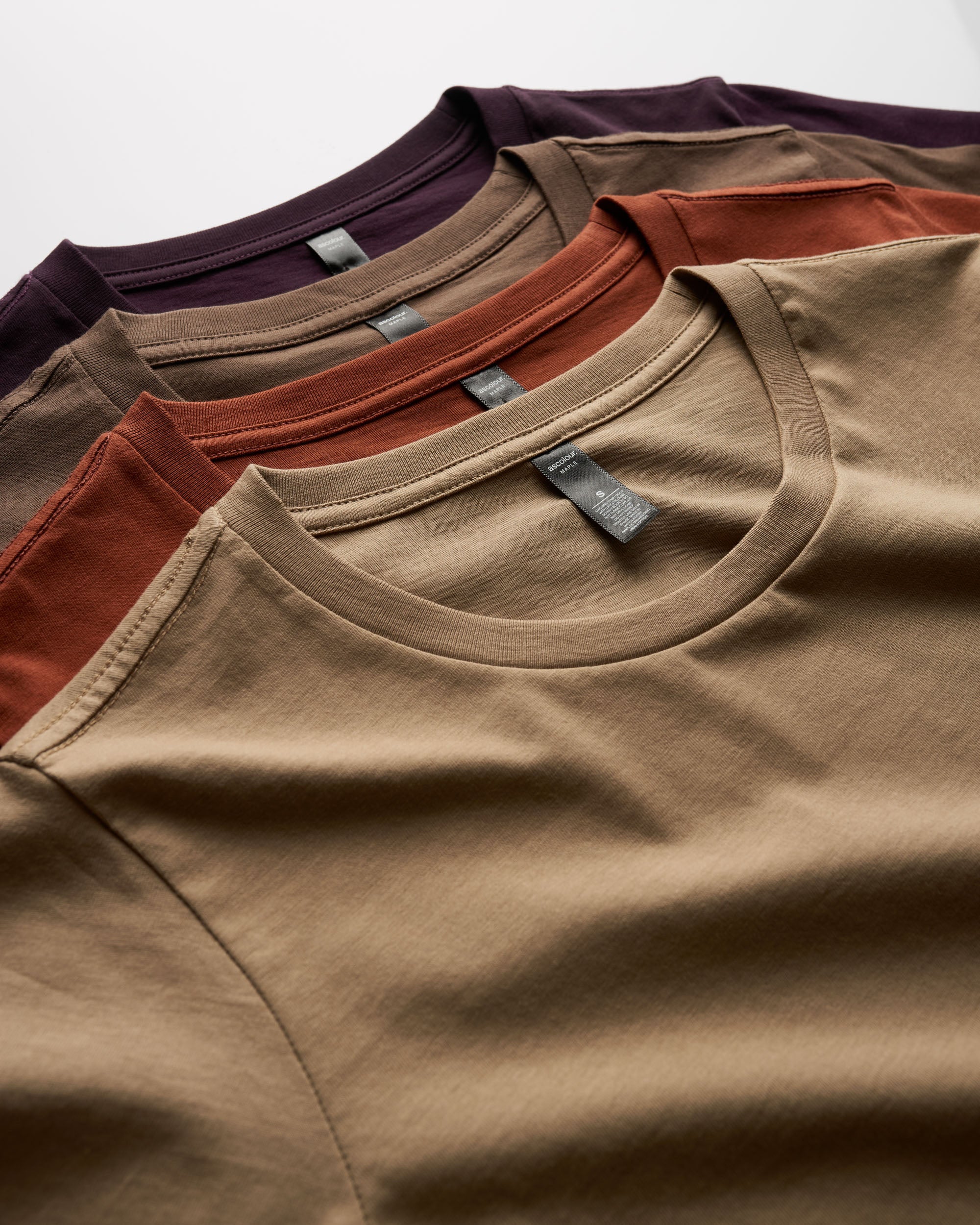 Ascolour Wos Maple Tee 4001 Stacked Flatlay2 Flat - Custom Printed - Print Blanc