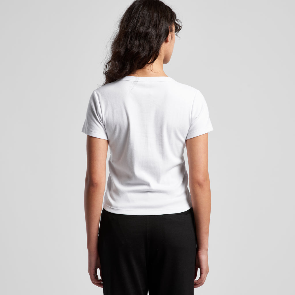 Ascolour Wos Organic Rib Baby Tee 4074 Organic Rib Baby Tee Back - Custom Printed - Print Blanc