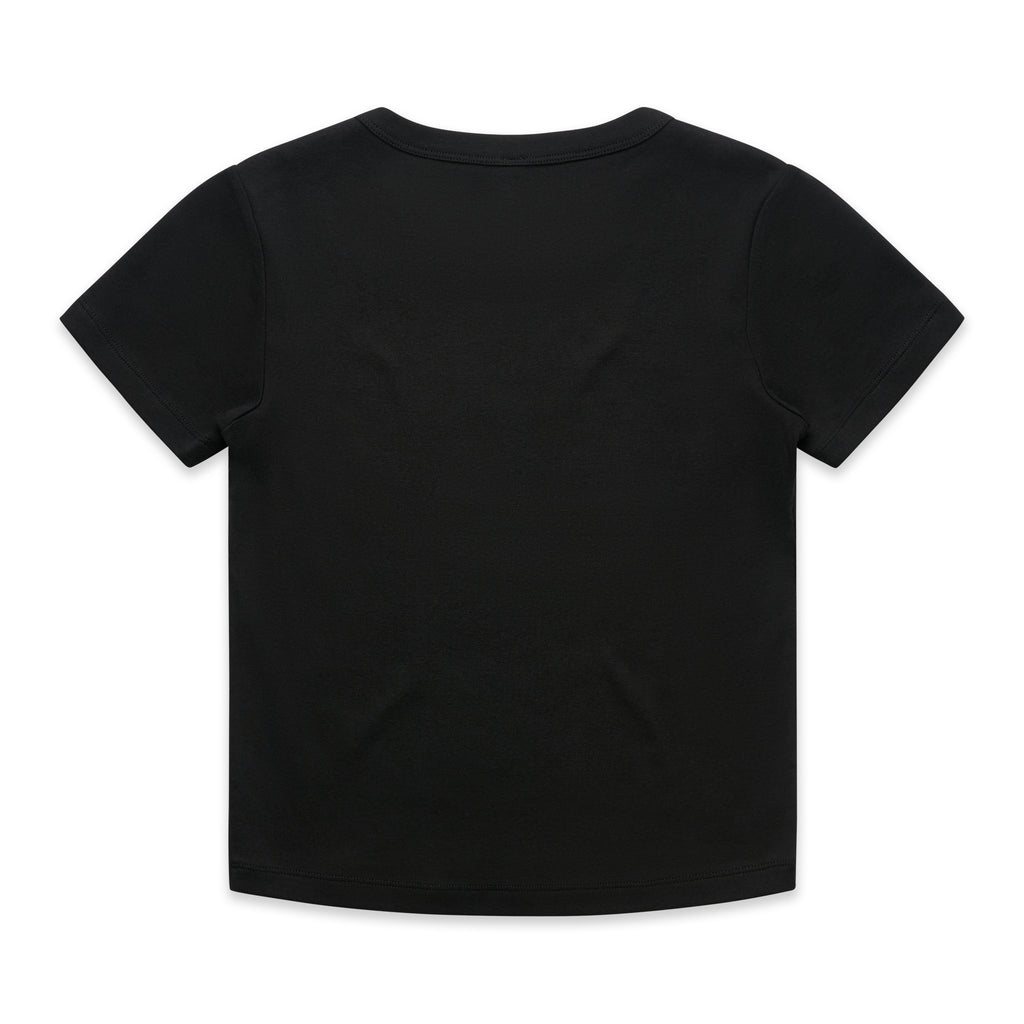Ascolour Wos Organic Rib Baby Tee 4074 Organic Rib Baby Tee Black Back - Custom Printed - Print Blanc