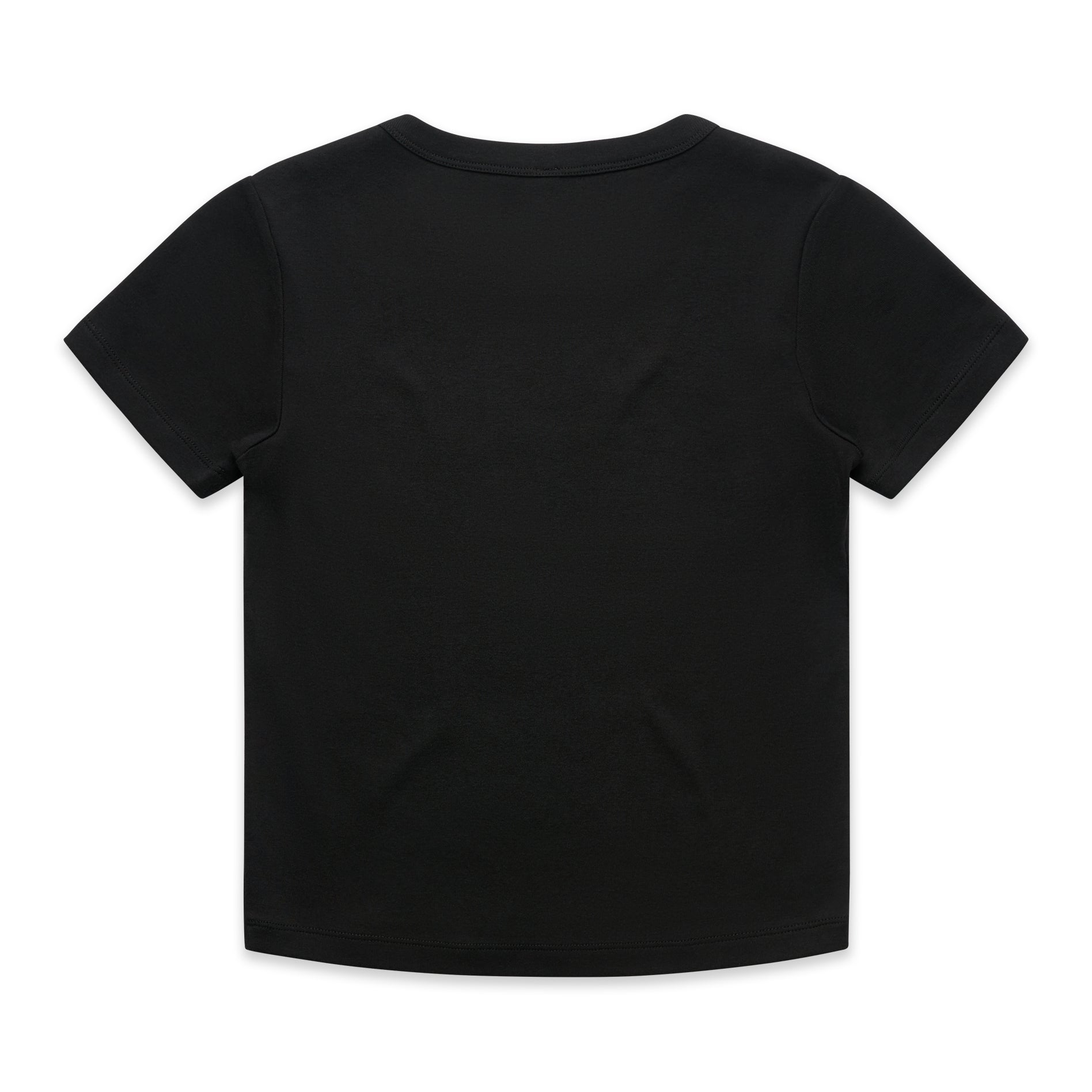 Ascolour Wos Organic Rib Baby Tee 4074 Organic Rib Baby Tee Black Back - Custom Printed - Print Blanc
