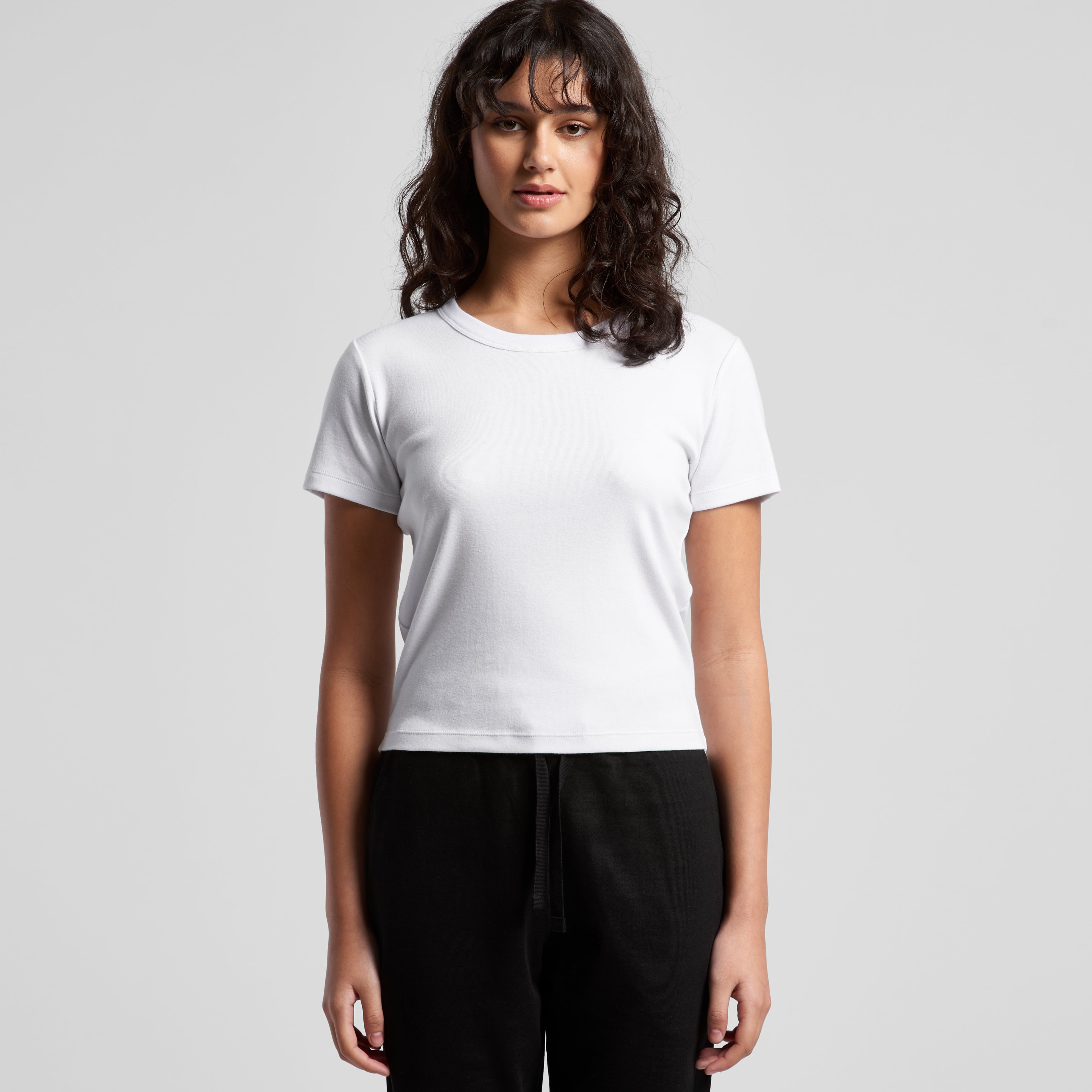 Ascolour Wos Organic Rib Baby Tee 4074 Organic Rib Baby Tee Main Front - Custom Printed - Print Blanc
