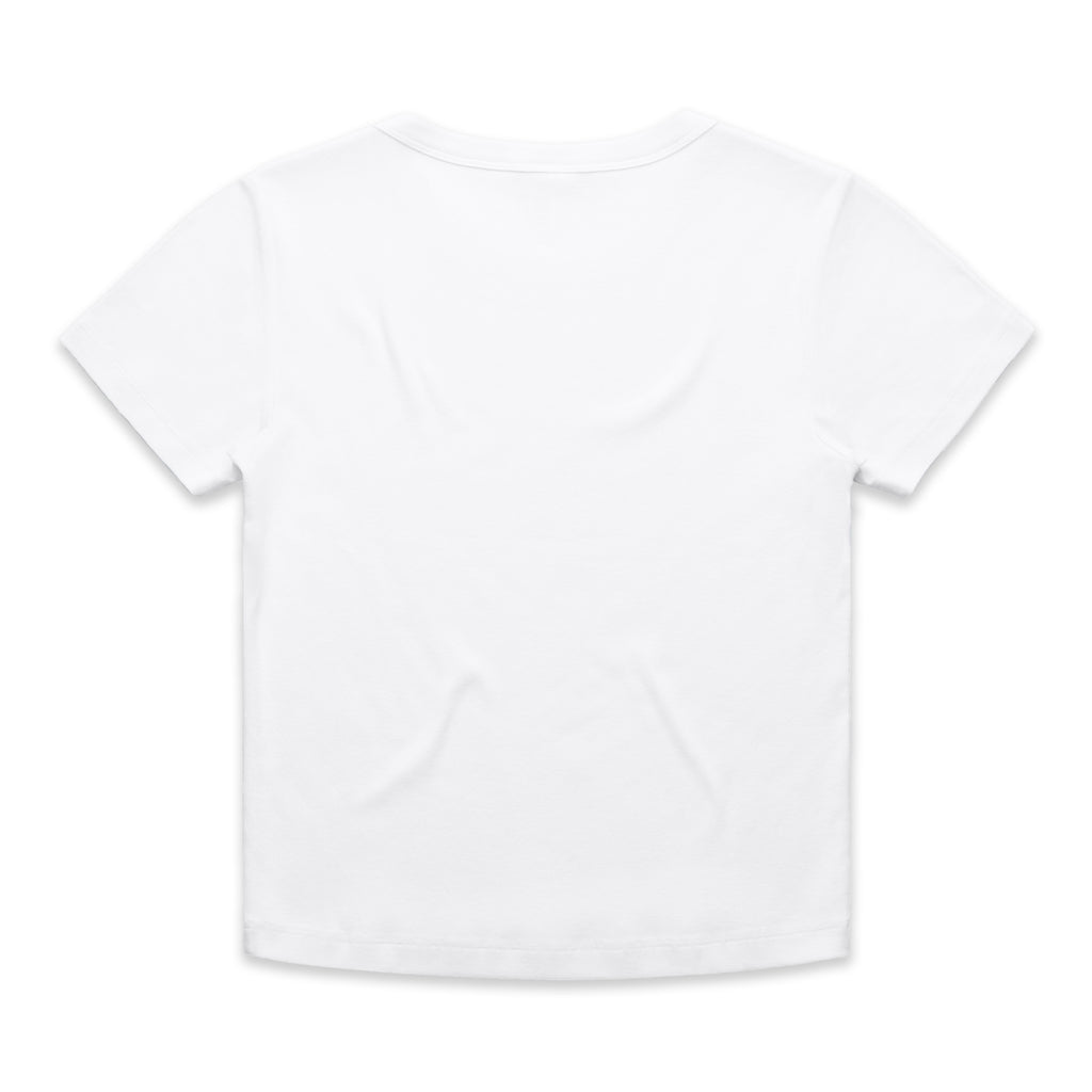 Ascolour Wos Organic Rib Baby Tee 4074 Organic Rib Baby Tee White Back - Custom Printed - Print Blanc