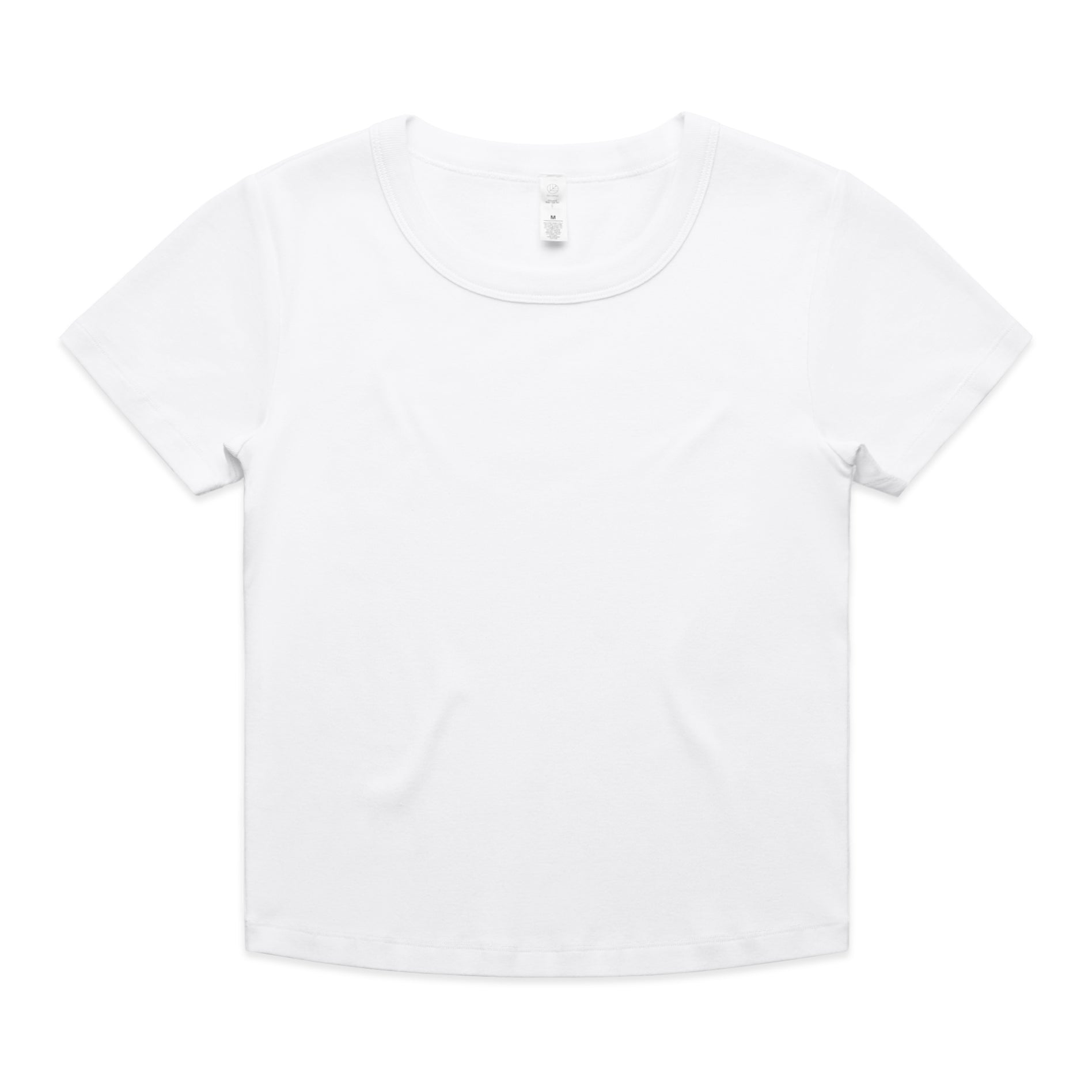 Ascolour Wos Organic Rib Baby Tee 4074 Organic Rib Baby Tee White Front - Custom Printed - Print Blanc