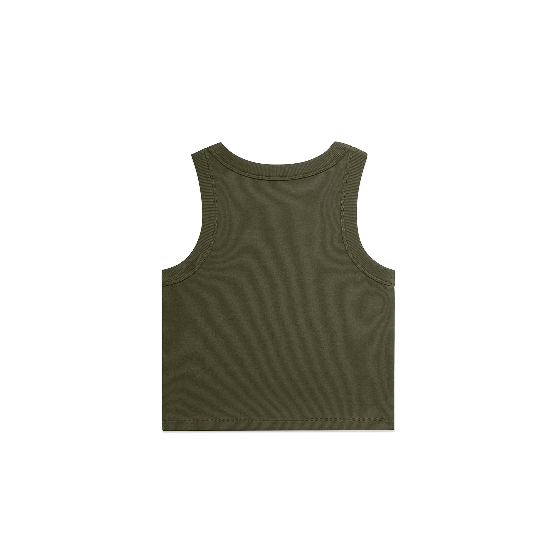 Ascolour Wos Organic Rib Crop Tank 4064G Organic Rib Crop Tank Army Back - Custom Printed - Print Blanc