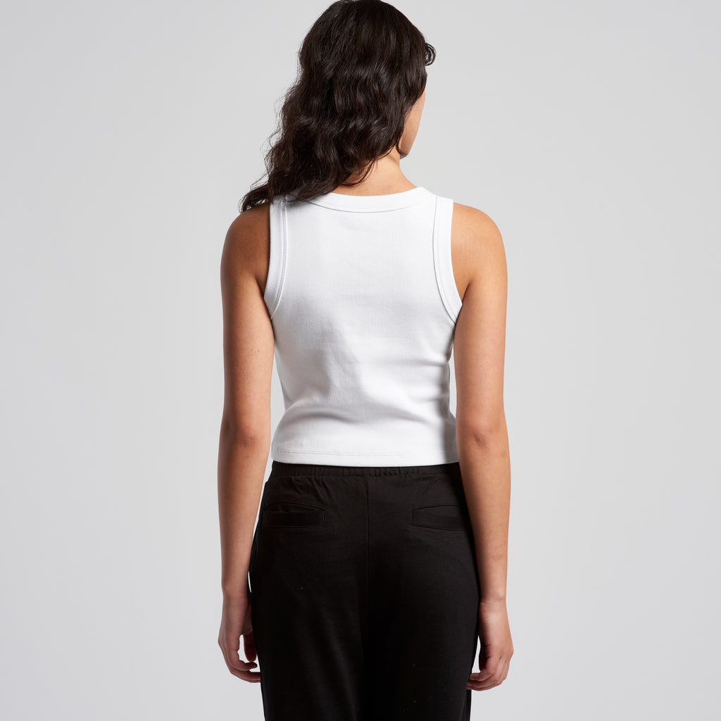 Ascolour Wos Organic Rib Crop Tank 4064G Organic Rib Crop Tank Back - Custom Printed - Print Blanc