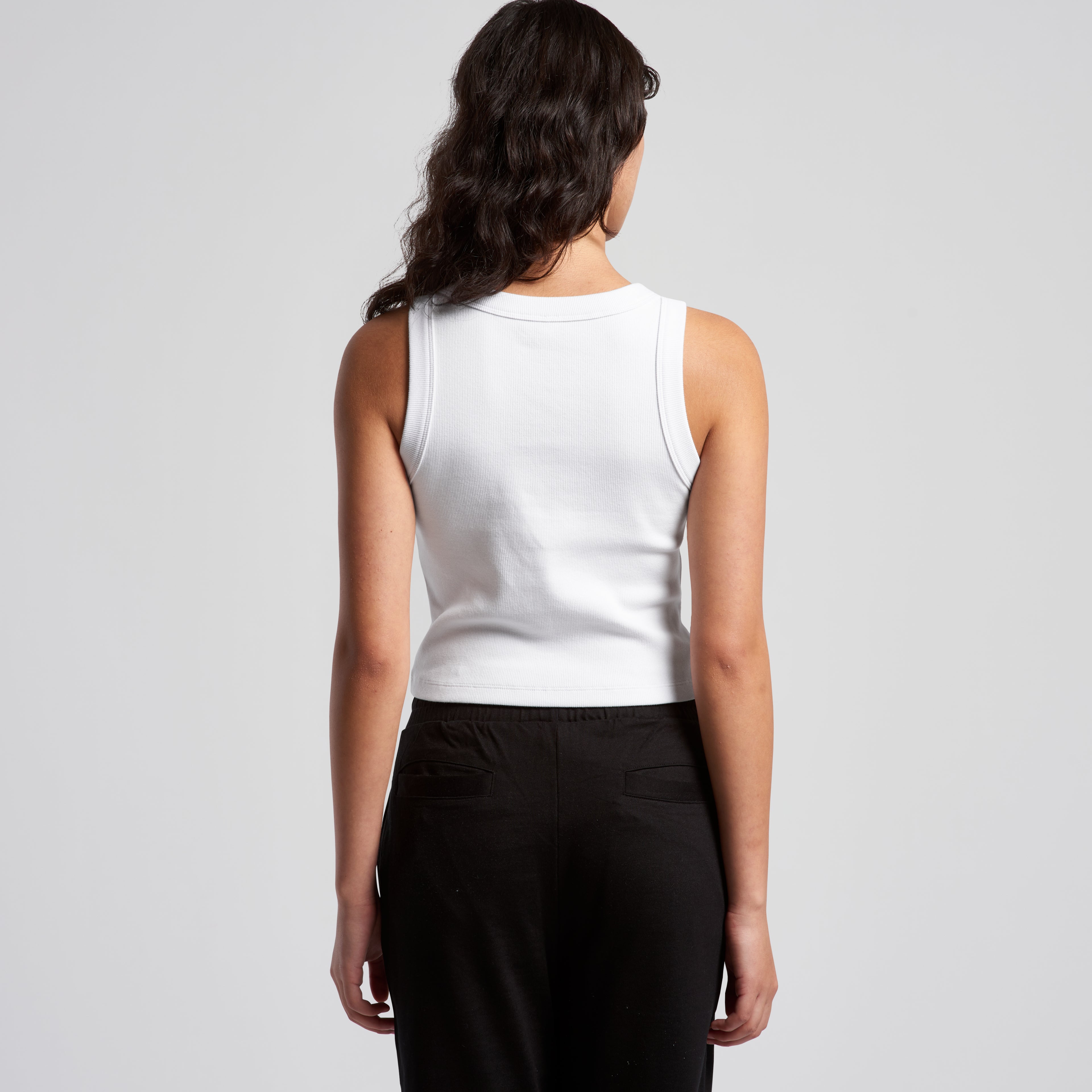 Ascolour Wos Organic Rib Crop Tank 4064G Organic Rib Crop Tank Back - Custom Printed - Print Blanc