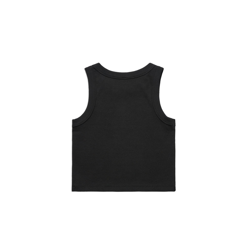 Ascolour Wos Organic Rib Crop Tank 4064G Organic Rib Crop Tank Black Back - Custom Printed - Print Blanc