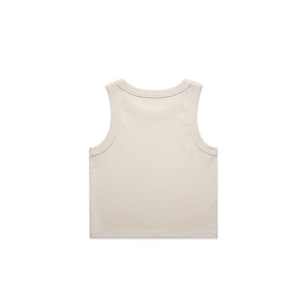 Ascolour Wos Organic Rib Crop Tank 4064G Organic Rib Crop Tank Bone Back - Custom Printed - Print Blanc