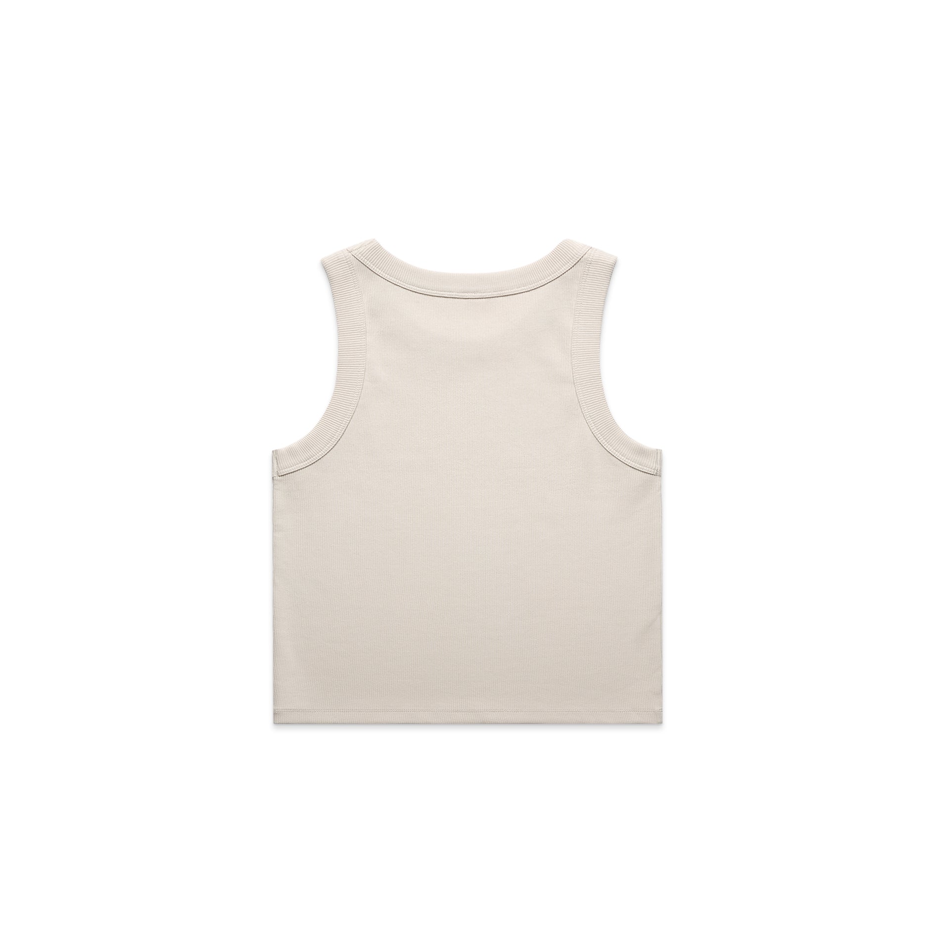 Ascolour Wos Organic Rib Crop Tank 4064G Organic Rib Crop Tank Bone Back - Custom Printed - Print Blanc