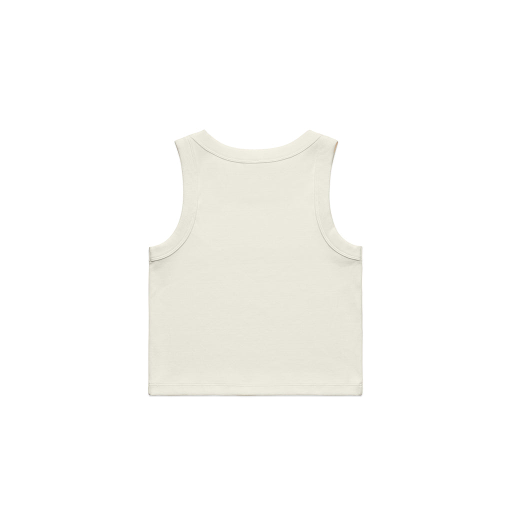 Ascolour Wos Organic Rib Crop Tank 4064G Organic Rib Crop Tank Ecru Back - Custom Printed - Print Blanc