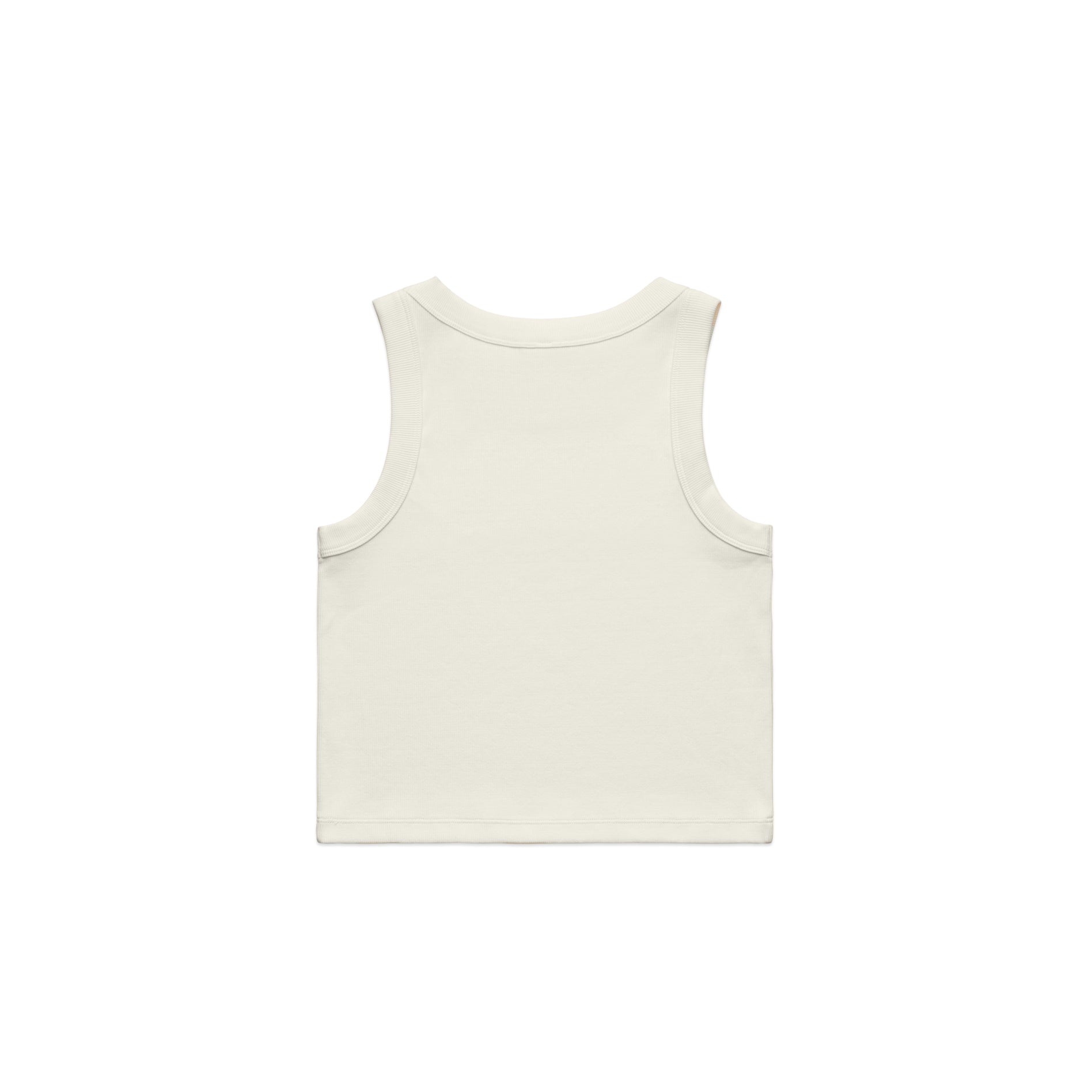 Ascolour Wos Organic Rib Crop Tank 4064G Organic Rib Crop Tank Ecru Back - Custom Printed - Print Blanc