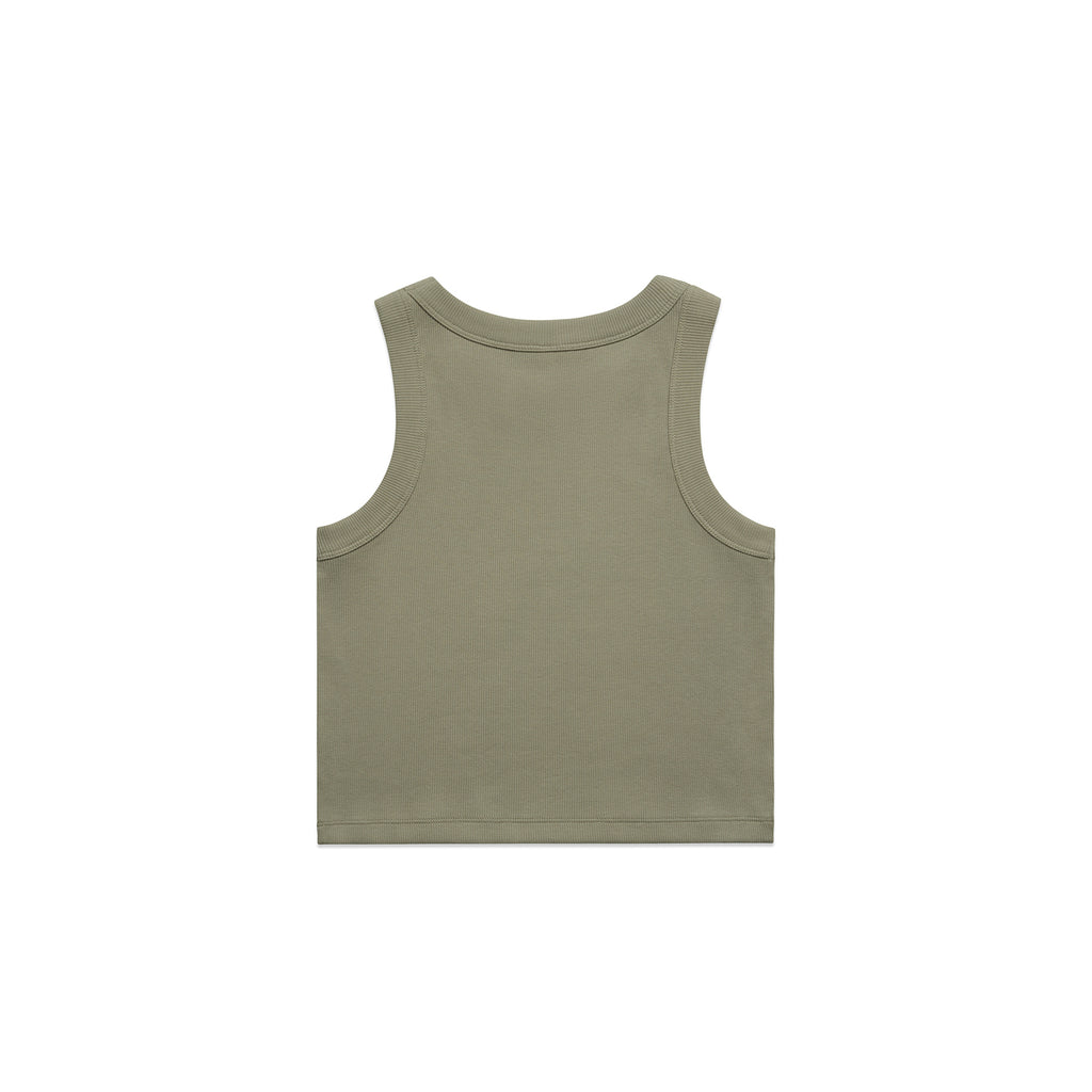 Ascolour Wos Organic Rib Crop Tank 4064G Organic Rib Crop Tank Eucalyptus Back - Custom Printed - Print Blanc