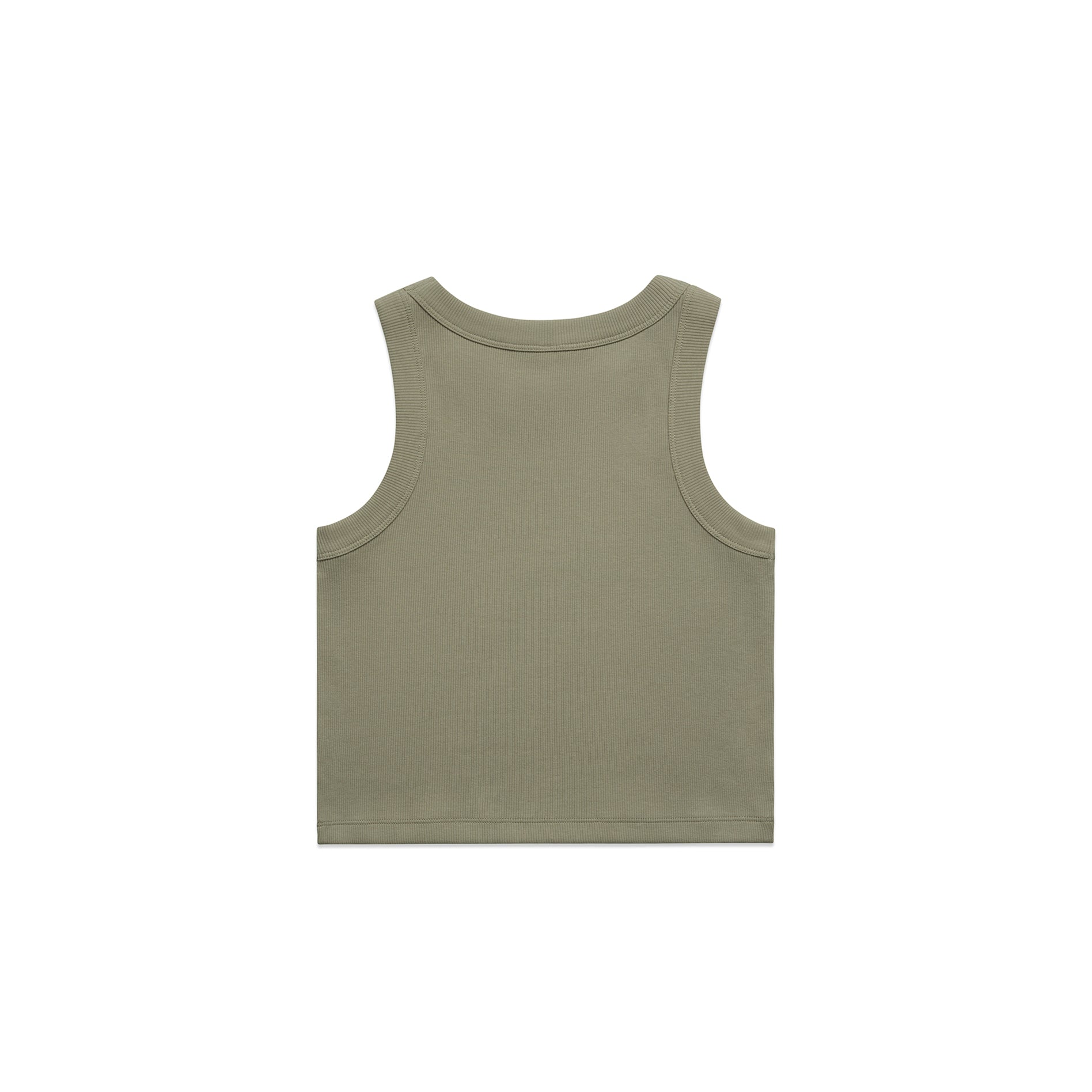 Ascolour Wos Organic Rib Crop Tank 4064G Organic Rib Crop Tank Eucalyptus Back - Custom Printed - Print Blanc