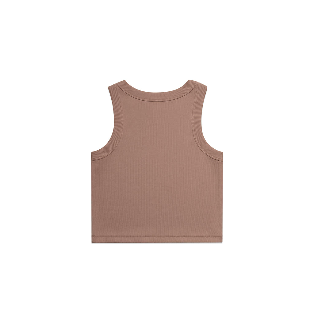 Ascolour Wos Organic Rib Crop Tank 4064G Organic Rib Crop Tank Hazy Pink Back - Custom Printed - Print Blanc