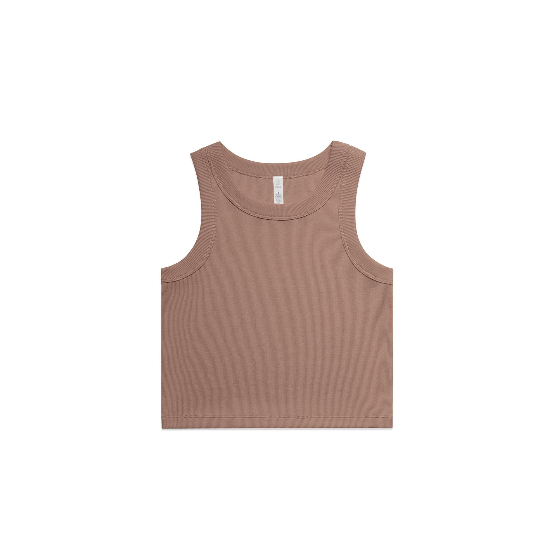 Ascolour Wos Organic Rib Crop Tank 4064G Organic Rib Crop Tank Hazy Pink Front - Custom Printed - Print Blanc