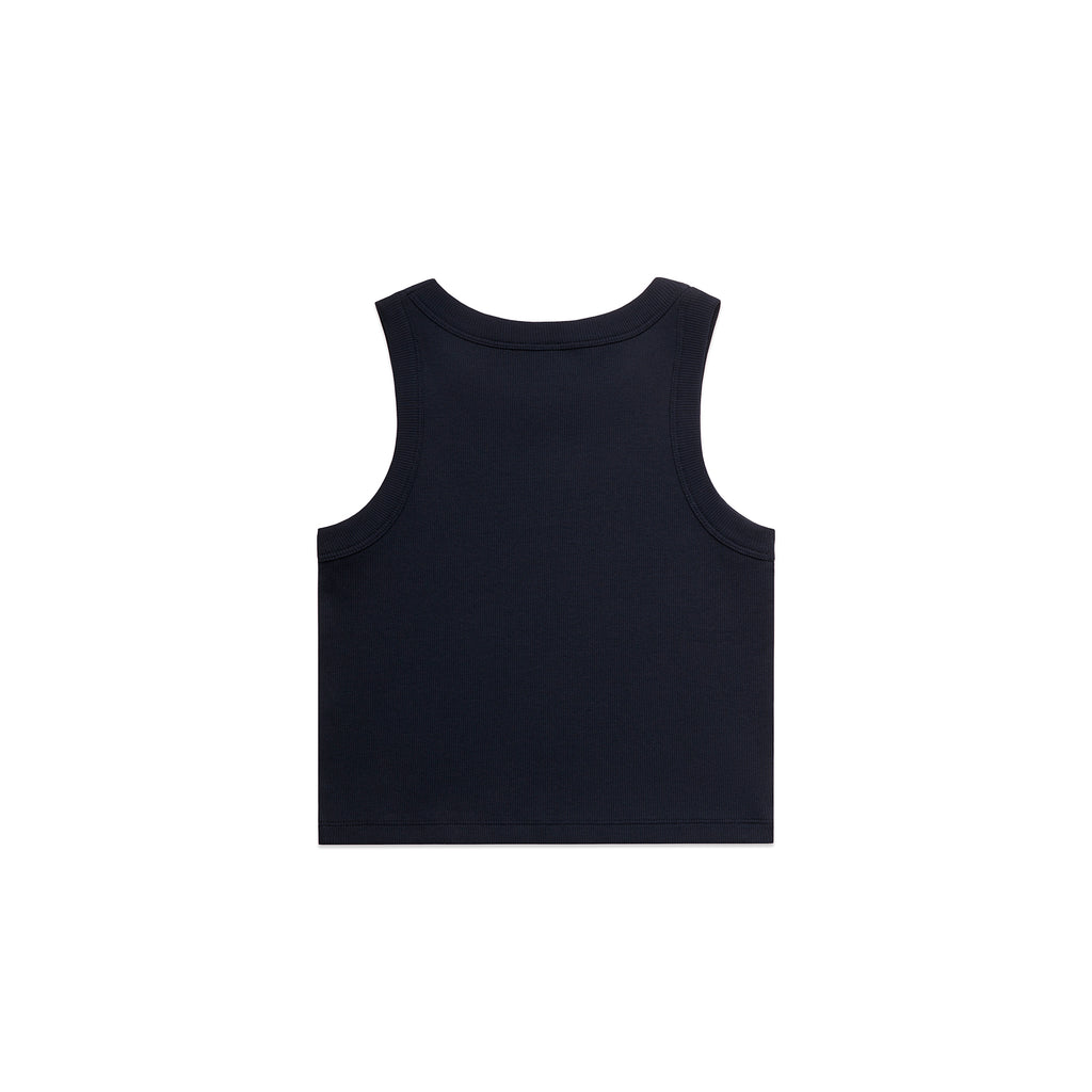 Ascolour Wos Organic Rib Crop Tank 4064G Organic Rib Crop Tank Navy Back - Custom Printed - Print Blanc